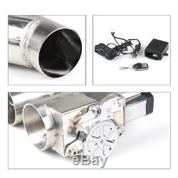 3" 76mm Electric Exhaust Dual Valve Catback Downpipe Y-Pipe Cut+Wireless Remote