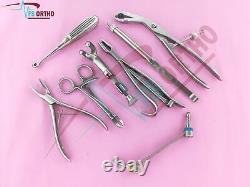 10 Assorted Orthopedic Surgical Instruments custom made set Stainless steel