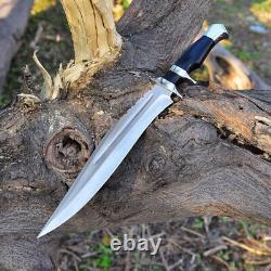 15 Custom Handmade Stainless Steel Hunting/Bowie Knife Bull Horn Handle