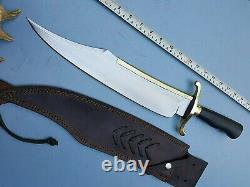 19 Custom HandMade Stainless Steel Alamo Musso Bowie Knife With Leather Sheath