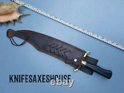 19 Custom HandMade Stainless Steel Alamo Musso Bowie Knife With Leather Sheath