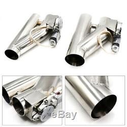 2×2.5 63mm Electric Exhaust Valve Cutout Downpipe System Y Pipe With Remote Kit