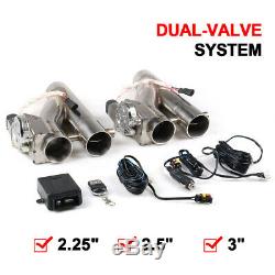 2×2.5 63mm Exhaust Control Cut Out Dual Valve Electric Y Pipe Wireless Remote