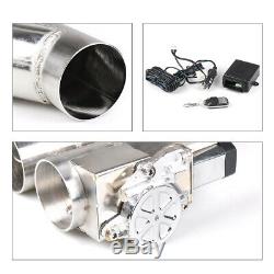 2.25 57mm Electric Exhaust Dual Valve Cut out Downpipe Y Pipe + Wireless Remote