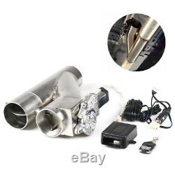 2.25 57mm Electric Exhaust Dual Valve Cut out Downpipe Y Pipe + Wireless Remote