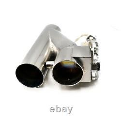 2.25 57mm Electric Exhaust Valve Catback Downpipe Y-Pipe Cut System Remote Kit