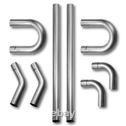 2.25'' Stainless Steel Custom Exhaust Pipe Kit Tubing Mandrel Bend Pipe Straight
