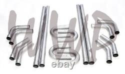 2.25 Stainless Steel DIY Exhaust Tubing Mandrel Bend Pipe Universal U-Fit 45/90