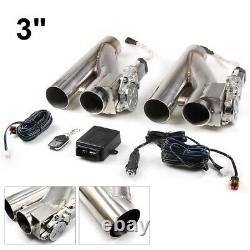 2×3 inch 76mm Exhaust Control Cut Out Valve Electric Y Pipe with Remote Kit