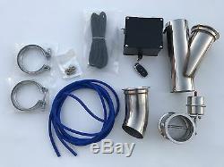 2.5 EXHAUST CUTOUT E-CUT OUT VALVE VACUUM VALVE SYSTEM KIT & REMOTE 2.5 inch