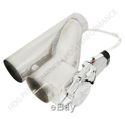 2.5 Electric Exhaust Catback/Downpipe Cut Out Valve System Kit With Remote