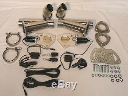 2.5 Electric Exhaust Cutout Kit With Remote Stainless Steel With Down Pipes SBC