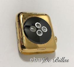 24 Karat Gold Plated 42MM Apple Watch Series 2 Stainless Steel Custom Body Only