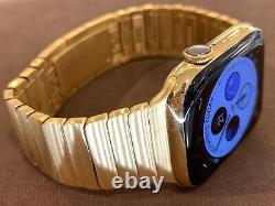 24K Gold Plated 42MM 44MM Satin Link Band For Apple Watch Custom BAND ONLY