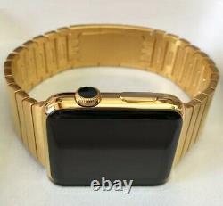 24K Gold Plated 42MM 44MM Satin Link Band For Apple Watch Custom BAND ONLY