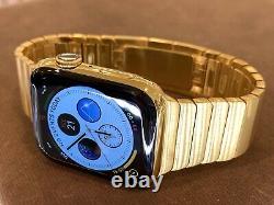24K Gold Plated 44MM Apple Watch SERIES 5 DIAMOND POLISHED Link Band CUSTOM