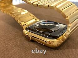 24K Gold Plated 44MM Apple Watch SERIES 5 DIAMOND POLISHED Link Band CUSTOM