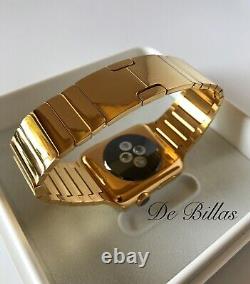 24K Gold Plated 44MM Apple Watch SERIES 5 DIAMOND POLISHED Link Band CUSTOM