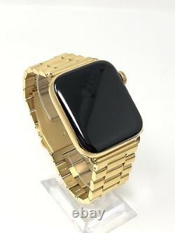 24K Gold Plated 44MM Apple Watch SERIES 5 With Gold Links Band GPS+LTE CUSTOM