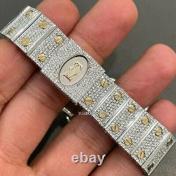 25Ct Santos Moissanite Studded Watch 41MM Dial Wrist Watch Stainless Steel