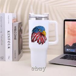 25pcs 40OZ Sublimation Blank Car Cup Stainless Steel Tumbler with Handle & Straw