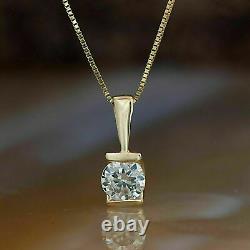 2Ct Round Cut Diamond Lab-Created Pendant In 14K Yellow Gold Over With Chain