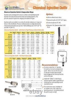 3/4 Stainless Steel Chemical Injection Quill Custom Length NO Check Valve