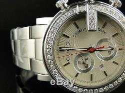 3 Ct New Custom G Watch Mens 1 Row Diamond Gucci Steel Pvd Ya