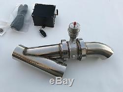 3 EXHAUST CUTOUT E-CUT OUT VALVE VACUUM VALVE SYSTEM KIT & REMOTE 3 inch turbo
