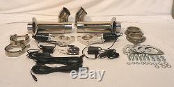 3 Electric Exhaust Cutout Kit With 2X Remotes Stainless Steel With Down Pipes