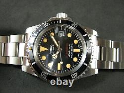 39.5mm SEIKO Red Diver Automatic Date NH35 Acrylic Water Proof Free Shipping