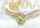 3Ct Princess-Cut Sapphire, Emerald, Ruby Diamond Pendant 14K Yellow Gold Finish