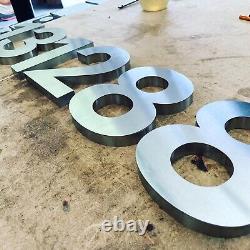 3D Illuminated Steel House Number Custom Made Laser Cut Stainless Steel