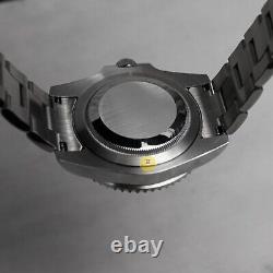 40mm Black GMT Custom Sub Style Mod Watch NO LOGO with NH34 Automatic Movement