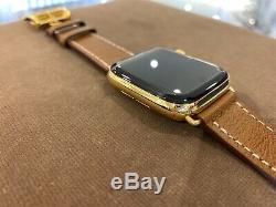 44mm Apple Watch Series 4 Custom 24K Gold Plated Stainless Steel GPS Cellular