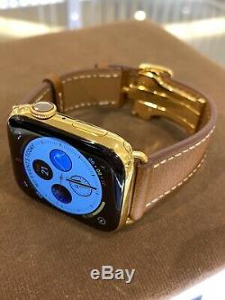 44mm Apple Watch Series 4 Custom 24K Gold Plated Stainless Steel GPS Cellular