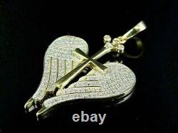 4Ct Round Cut Lab Created Diamond Wings Pendant 14K Yellow Gold Plated Silver