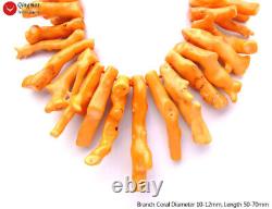 50-70mm Branch Genuine Orange Coral Necklace for Women Jewelry Stone 18 Chokers