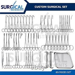 69 Pieces Custom Made Surgical Instruments Set Stainless Steel German Grade