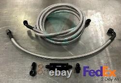 92-95 Honda Civic Tucked Stainless Steel Fuel Feed Line -6 Silver K Tuned fuel
