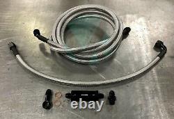 92-95 Honda Civic Tucked Stainless Steel Fuel Feed Line -6 Silver K Tuned fuel