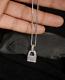 925 Solid Gold Diamond Pave Lock Pendant Necklace Designer Diamond Lock Gift