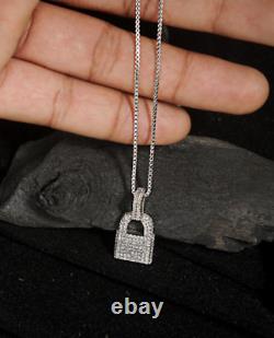 925 Solid Gold Diamond Pave Lock Pendant Necklace Designer Diamond Lock Gift