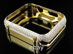 Apple I Watch Genuine Diamond Yellow Gold Watch 42MM Bezel Capsule Case 2.50ct