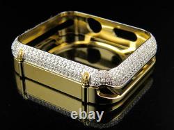 Apple I Watch Genuine Diamond Yellow Gold Watch 42MM Bezel Capsule Case 2.50ct