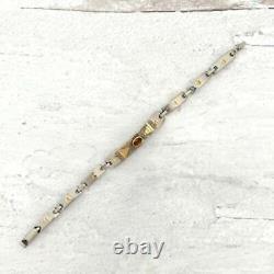 Artisan Made Stainless Steel 18k Gold Citrine ID Bracelet