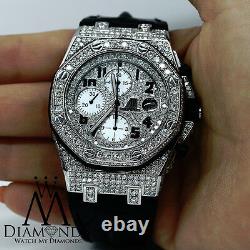 Audemars Piguet Royal Oak Offshore Chronograph Diamonds Watch on Leather Strap