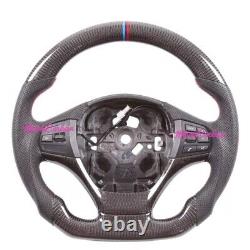 BMW 1 Series Carbon Fiber Steering Wheel Flat Bottom Custom Leather Racing