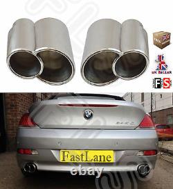 BMW 6 series E63 E64 Custom Stainless Steel Dual Tailpipes Trims Exhaust