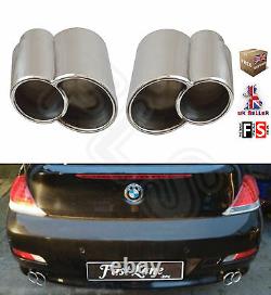 BMW 6 series E63 E64 Custom Stainless Steel Dual Tailpipes Trims Exhaust